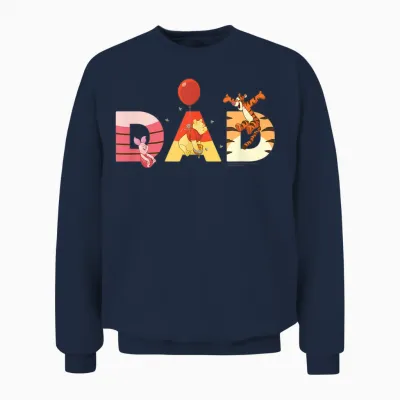 Disney Winnie the Pooh and Friends Dad Father's Day Birthday Unisex Sweatshirt - Navy
