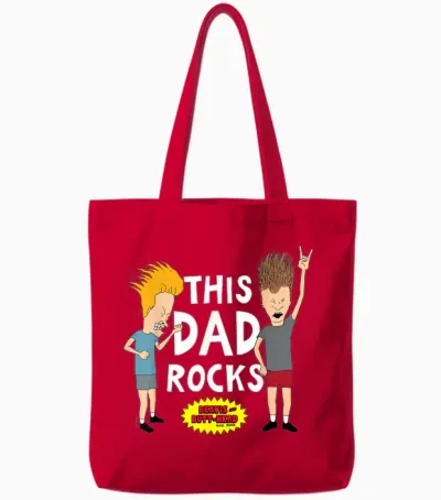 Mtv - Beavis and Butthead This Dad Rocks Tote Bags - Red
