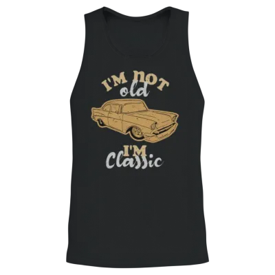 I'm Not Old I'm Classic Funny Car Graphic Unisex Tank Top - Black
