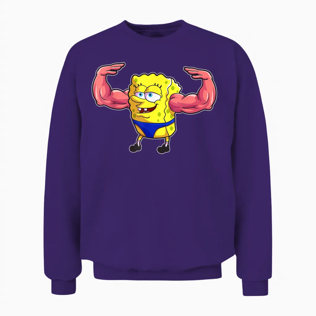 Mademark X Spongebob Squarepants - Spongebob Musclebob Squarepants Unisex Sweatshirt in Purple