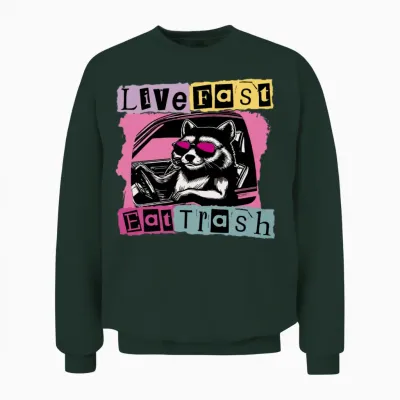 Funny Raccoon Lfet Unisex Sweatshirt - Forest