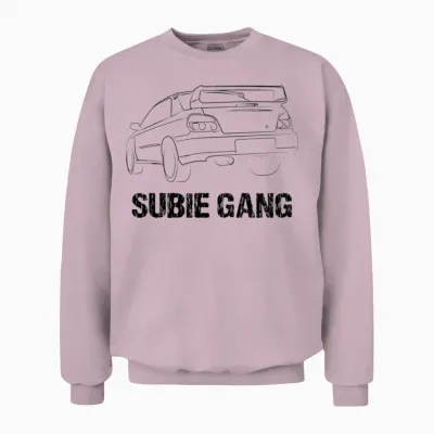 Subie Gang Subaru Wrx Jdm Lover Outline Silhouette Unisex Sweatshirt - Light Pink