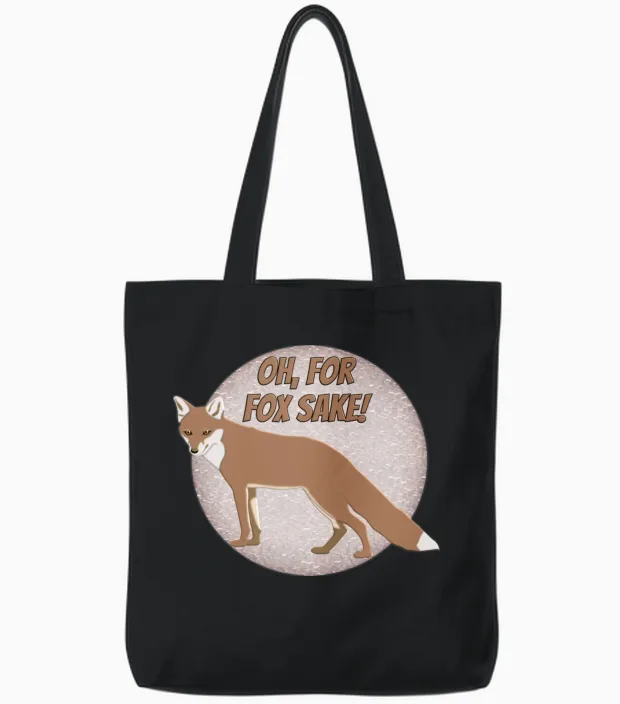 Oh, for Fox Sake! Wildlife Gift Tote Bags in Black