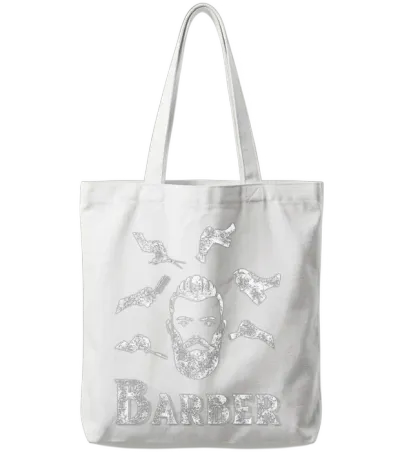 Barber Retro Style Tote Bags - White