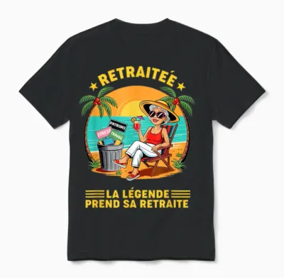 Retirement Retired Woman Leaving Collegue Work Humor Unisex T-Shirt - Black