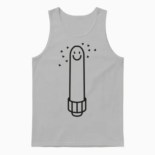 Smiling Dildo Unisex Tank Top in Ash