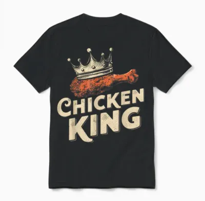 Fried Chicken Food Funny Fried Chicken King Cool Love Men's T-Shirt, Black, S Unisex T-Shirt - Black