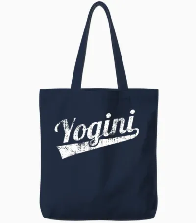 Retro Yogini Tote Bags - Navy