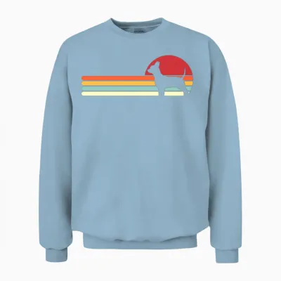 Dog Retro Sunset Chihuahua Unisex Sweatshirt - Light Blue