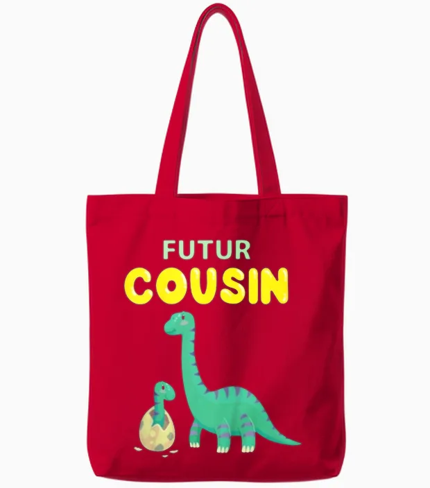 Child Future Cousin Announcement Pregnancy Je Vais Etre Cousin 2026 Tote Bags in Red