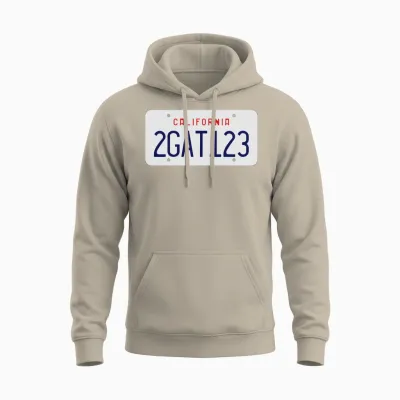 2gat123 License Plate Unisex Hoodie - Sand