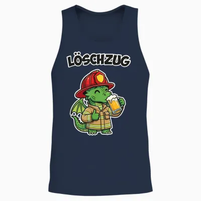 Feuerwehr Drache Mit Bier Löschzug - Lustiges Feuerwehrteam Unisex Tank Top - Navy