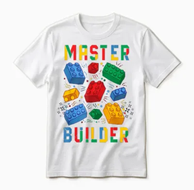 Brick Builder Funny Blocks Building Master Builder Unisex T-Shirt - White