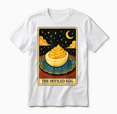 The Deviled Egg Tarot Card Unisex T-Shirt - White