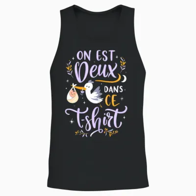 Pregnancy Announcement One Is Two in This Unisex Tank Top - Black