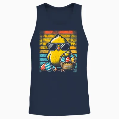 Retro Ostern Küken Männer Frauen Kinder Jungen Mädchen Lustig Ostern Unisex Tank Top - Navy