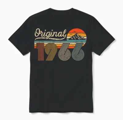 Original 1966 Vintage Retro 59th Birthday Man Woman Unisex T-Shirt - Black