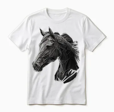 Reiten Kunst Tierdruck Pferd Motiv Pferd Unisex T-Shirt - White