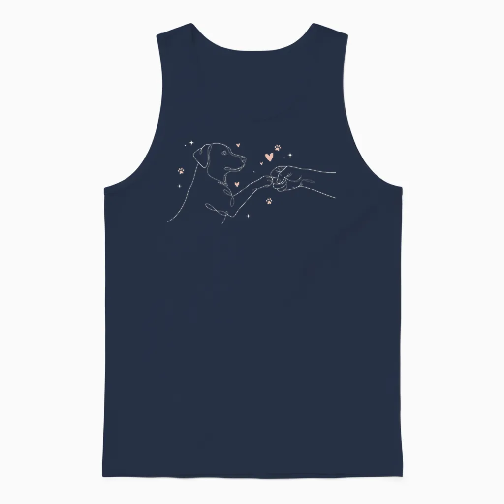 People Punch Hand Dog Friendship Fist Dogs Paw Unisex Tank Top in Navy