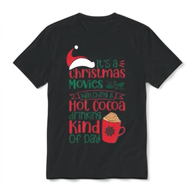 Its a Christmas Movies Watching and Hot Cocoa Unisex T-Shirt - Black