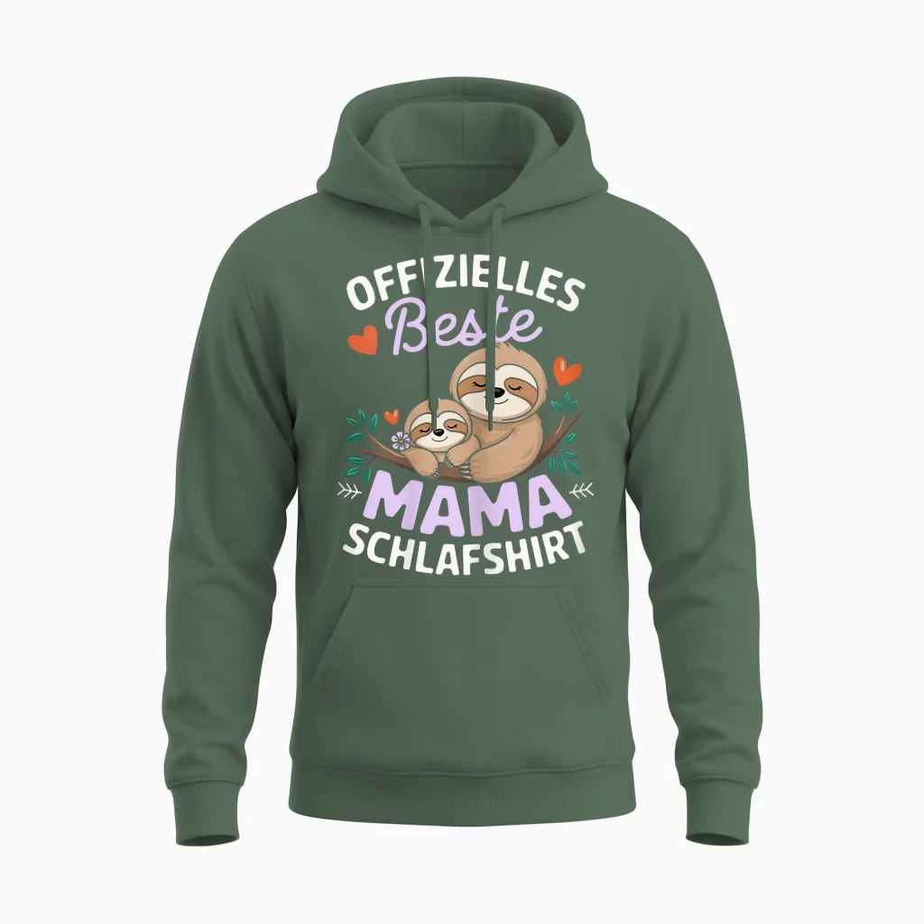 Offizielles Beste Mama Schlaf Schlafanzug Faultier Mutti Unisex Hoodie in Military Green