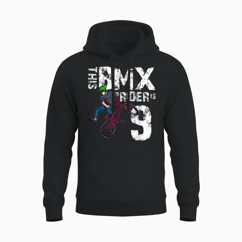 Dieser Bmx-Fahrer Ist 9 Jahre Alt, Passender Geburtstags-Fahrradliebhaber Unisex Hoodie in Black
