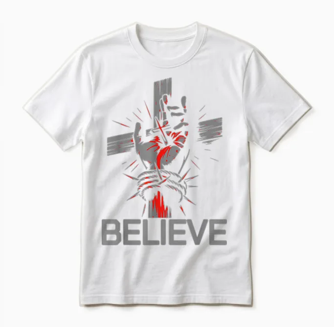 Jesus: Believe the Way, the Truth, the Life Unisex T-Shirt in White