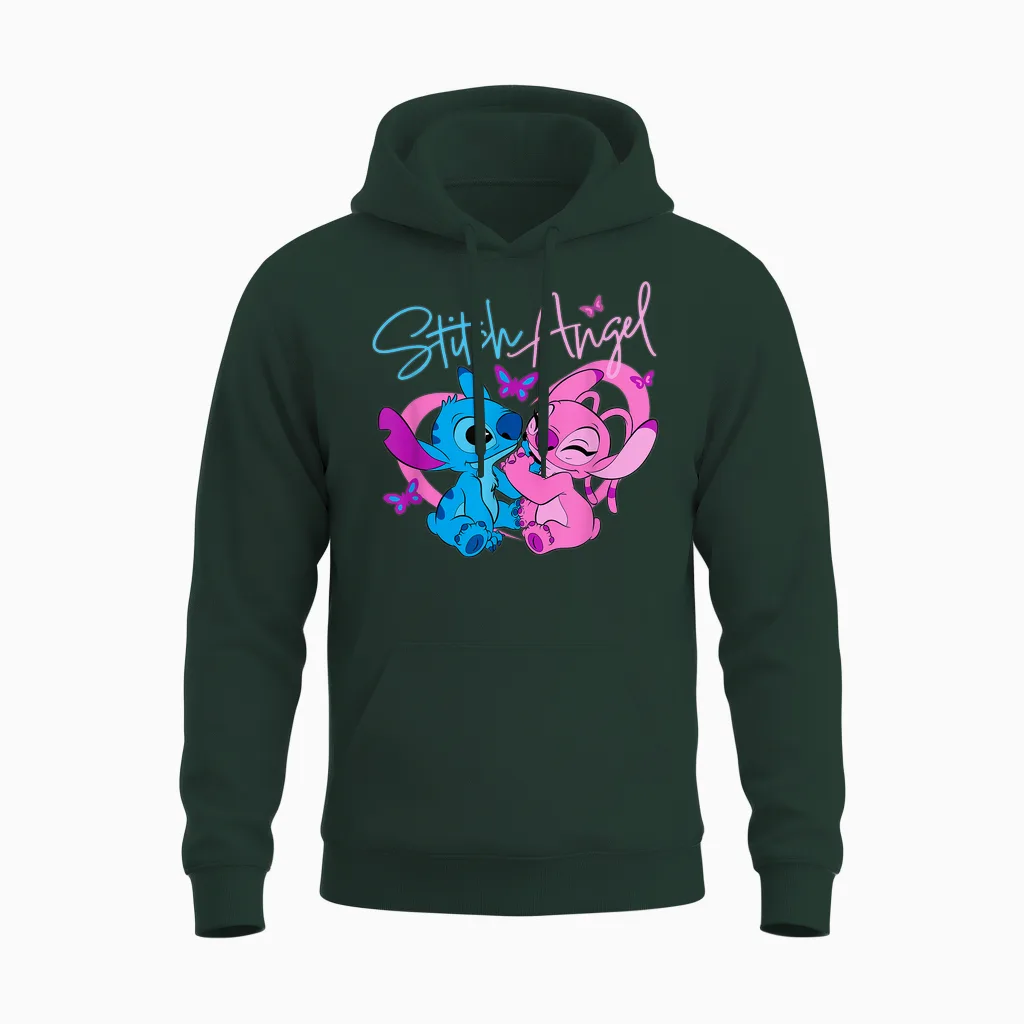 Disney Lilo & Stitch: the Series Angel with Butterflies Unisex Hoodie in Forest