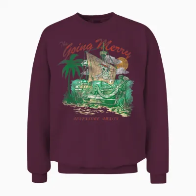 One Piece the Going Merry Adventure Awaits Unisex Sweatshirt - Maroon