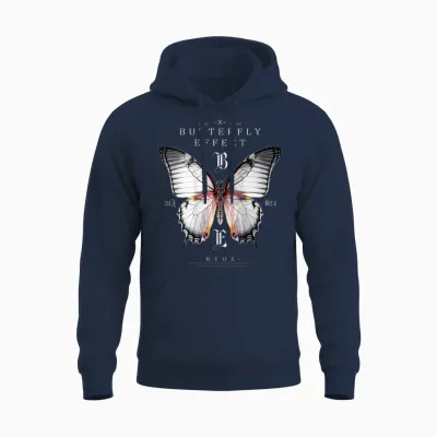 Effect Butterfly Insect Moth Butterfly Chaos Butterfly T-Shirt, Black Unisex Hoodie - Navy
