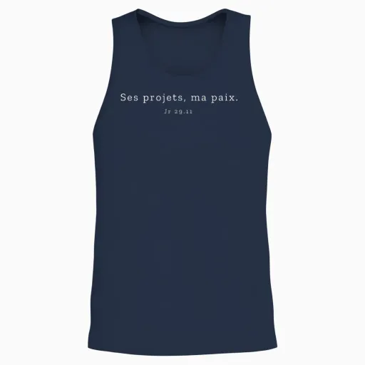 Ses Projets, Ma Paix. Jr 29.11 | Verset, Bible, Chrétien Unisex Tank Top - Navy
