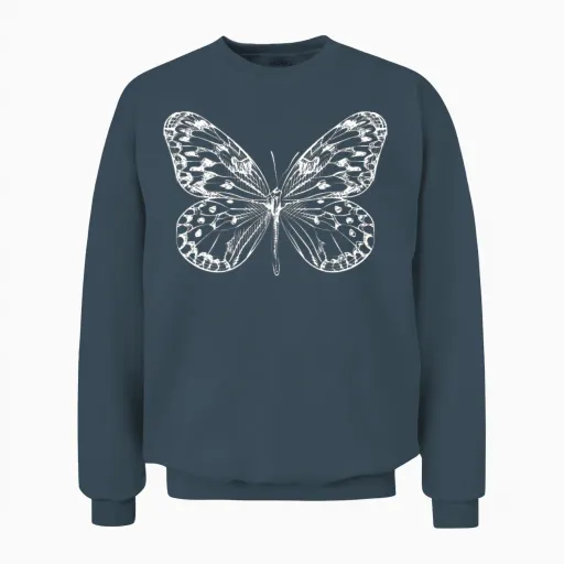 Butterfly Plain - Butterflies Admirer Unisex Sweatshirt in Dark Heather