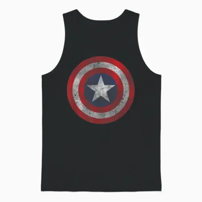 Marvel Comics Retro Classic Captain America Shield Costume Unisex Tank Top - Black