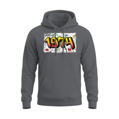 Street Legend 1974 Graffiti – 51 Years of Bold Unisex Hoodie - Charcoal