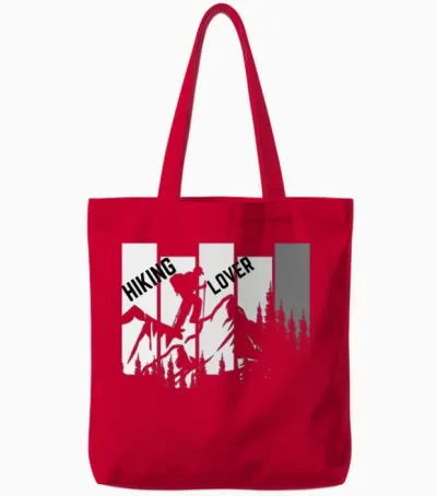 Hiking Lover Tote Bags - Red