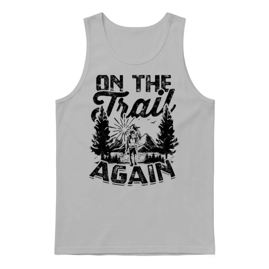 On the Trail Again - Hiking โ & Outdoors Unisex Tank Top - Ash