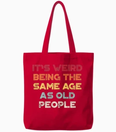 Being the Same Age as Old People Sunset Retro Tote Bags - Red