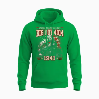 Big Boy 4014 Steam Engine Locomotive Train Vintage Railroad Unisex Hoodie - Irish Green
