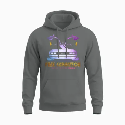 Back to the Future Powered by Flux Capacitor Unisex Hoodie - Graphite Heather