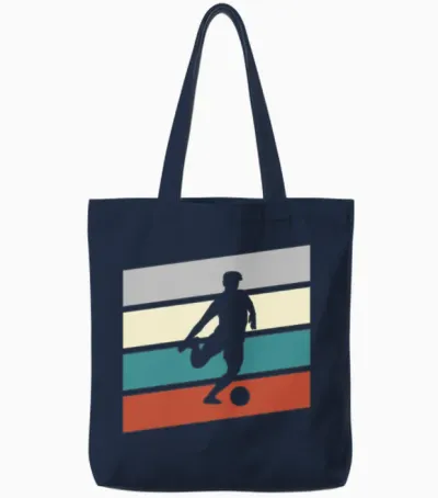 Soccer Retro Tote Bags - Navy