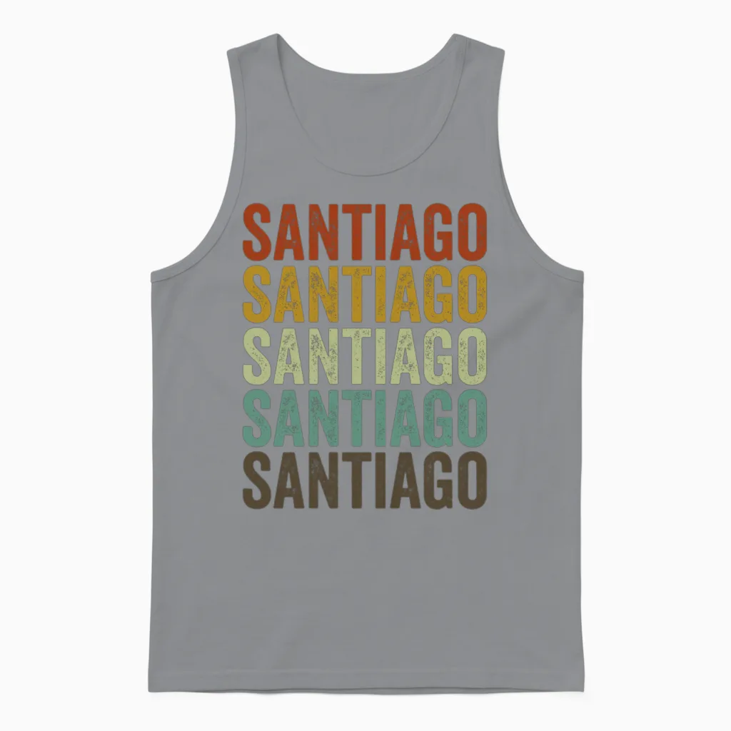 Santiago Chile Retro Vintage Unisex Tank Top in Sport Grey