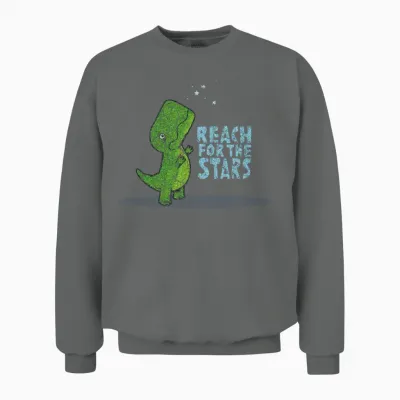 Reach for the Stars Dino Unisex Sweatshirt - Graphite Heather