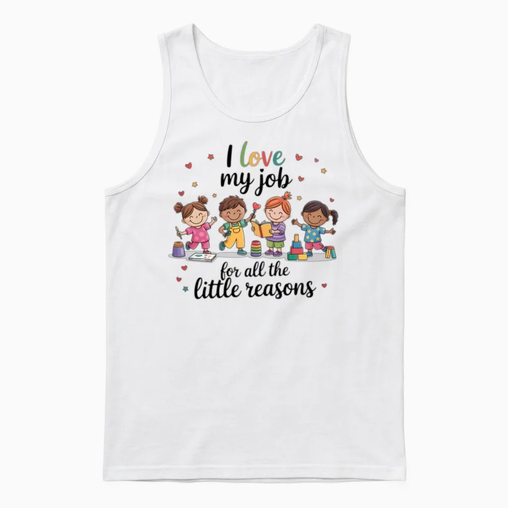Proud Preschool Teacher Team Unisex Tank Top in White