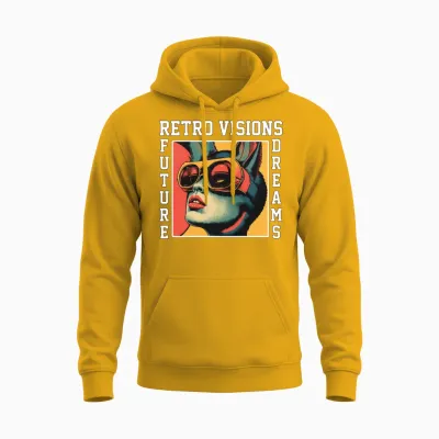 Retro Visions of the Future Unisex Hoodie - Gold