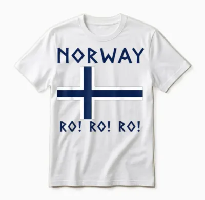 Norway Flag Ro Ro Ro Nordic Soccer Fan Supporter Gift Unisex T-Shirt - White