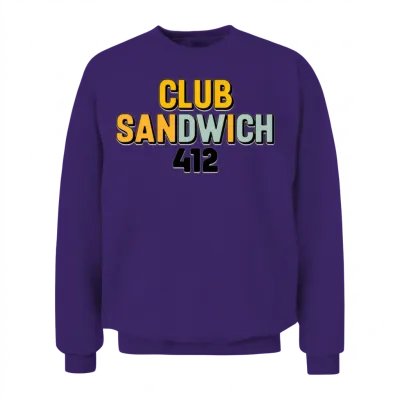 Club Sandwich Retro Unisex Sweatshirt - Purple