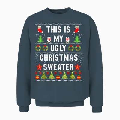 This Is My Its Too Hot Ugly Christmas Sweater Ugly Christmas Unisex Sweatshirt - Dark Heather