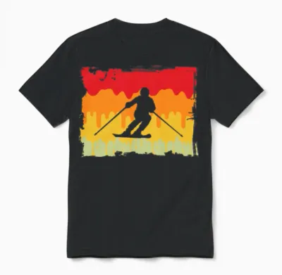 Ski Retro Unisex T-Shirt - Black