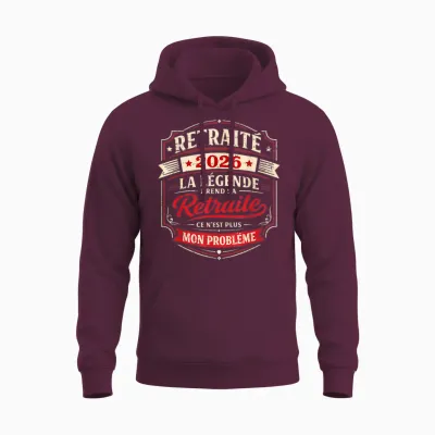 Retraité 2026 Homme Depart Retraite Humouristique Unisex Hoodie - Maroon