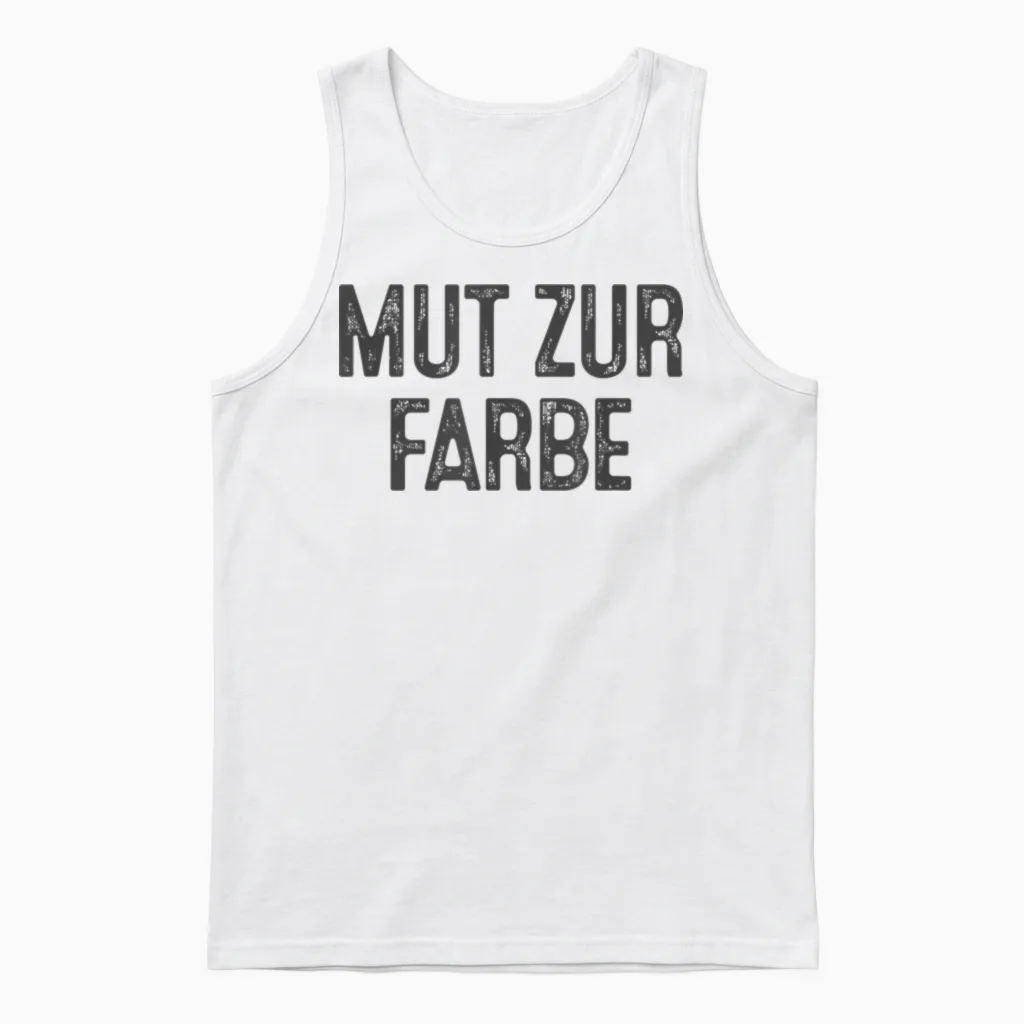 Mut Zur Farbe T-Shirt, Black Unisex Tank Top in White